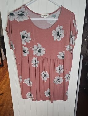 Hailey + Co. Mauve Floral Babydoll Tunic
